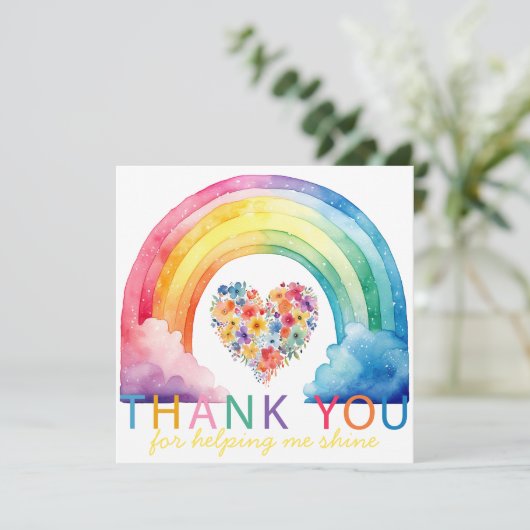 Rainbow Bedankt Leraar Waardering Kaart (Staand voorkant)