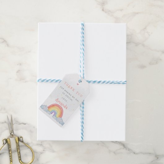 Rainbow Bedankt Verjaardagsfeest Favoriet Gift Lab Cadeaulabel (Met Touw)