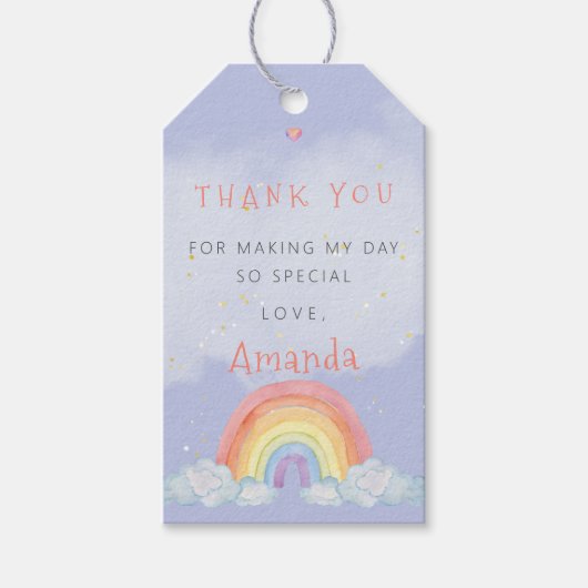 Rainbow Bedankt Verjaardagsfeest Favoriet Gift Lab Cadeaulabel (Voorkant)