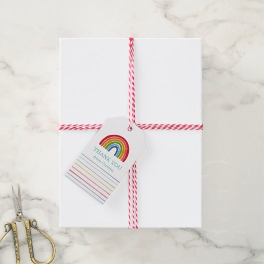 Rainbow Bedankt voor je plezier Cadeaulabel (Met Touw)