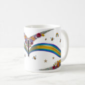 Rainbow Bee Floral Glitter Sparkle Classic Mug Koffiemok (Voorkant rechts)