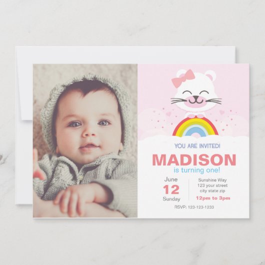 Rainbow Beer Birthday Uitnodiging (Voorkant)