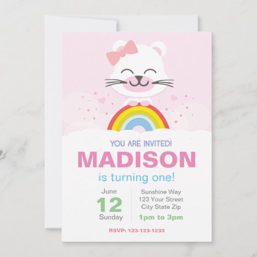 Rainbow Beer Birthday Uitnodiging (Voorkant)