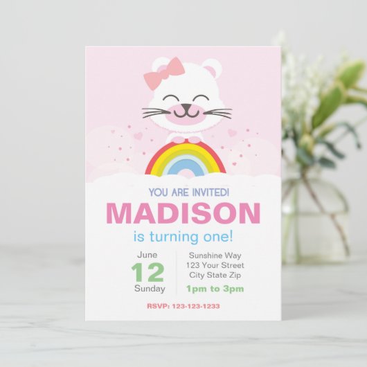 Rainbow Beer Birthday Uitnodiging (Staand voorkant)