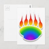 Rainbow Beer Paw Print Briefkaart (Voorkant / Achterkant)