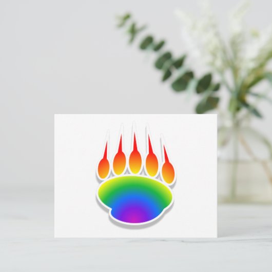 Rainbow Beer Paw Print Briefkaart (Staand voorkant)