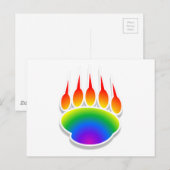 Rainbow Beer Paw Print Briefkaart (Voorkant / Achterkant)