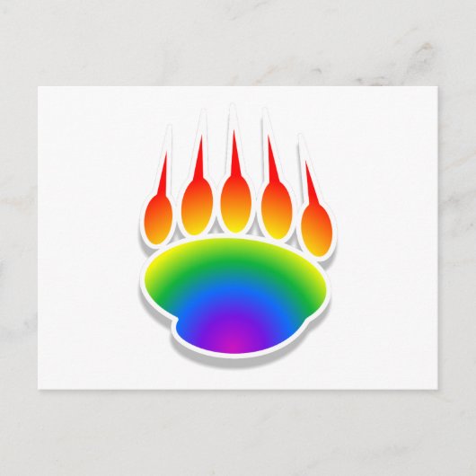 Rainbow Beer Paw Print Briefkaart (Voorkant)