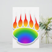 Rainbow Beer Paw Print Briefpapier (Staand voorkant)