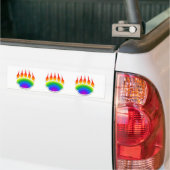 Rainbow Beer Paw Print Bumpersticker (Op Truck)