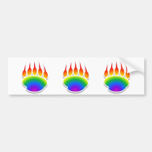 Rainbow Beer Paw Print Bumpersticker (Voorkant)
