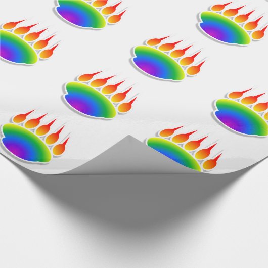 Rainbow Beer Paw Print Cadeaupapier (Hoek)