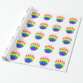 Rainbow Beer Paw Print Cadeaupapier (Uitgerold)