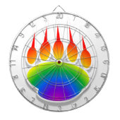 Rainbow Beer Paw Print Dartbord (Voorkant)
