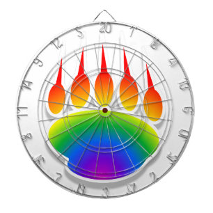Rainbow Beer Paw Print Dartbord