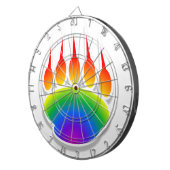 Rainbow Beer Paw Print Dartbord (Voorkant Rechts)