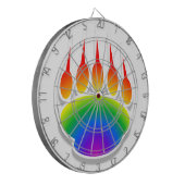 Rainbow Beer Paw Print Dartbord (Voorkant Links)