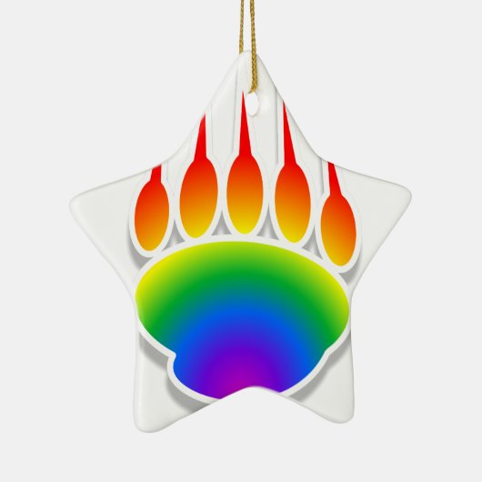 Rainbow Beer Paw Print Keramisch Ornament (Rechts)