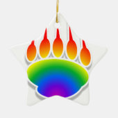 Rainbow Beer Paw Print Keramisch Ornament (Voorkant)