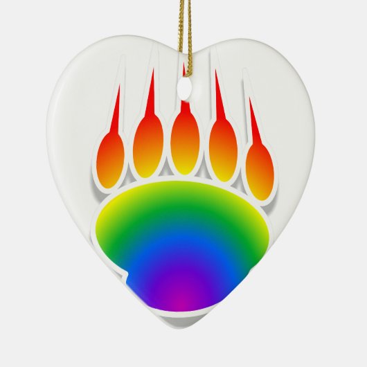 Rainbow Beer Paw Print Keramisch Ornament (Rechts)