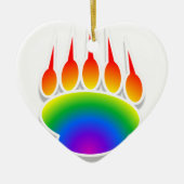 Rainbow Beer Paw Print Keramisch Ornament (Voorkant)