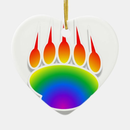 Rainbow Beer Paw Print Keramisch Ornament (Voorkant)