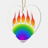 Rainbow Beer Paw Print Keramisch Ornament (Links)