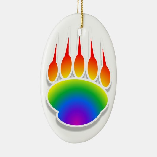 Rainbow Beer Paw Print Keramisch Ornament (Rechts)