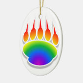 Rainbow Beer Paw Print Keramisch Ornament (Links)