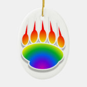 Rainbow Beer Paw Print Keramisch Ornament (Voorkant)