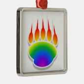 Rainbow Beer Paw Print Metalen Ornament (Rechts)