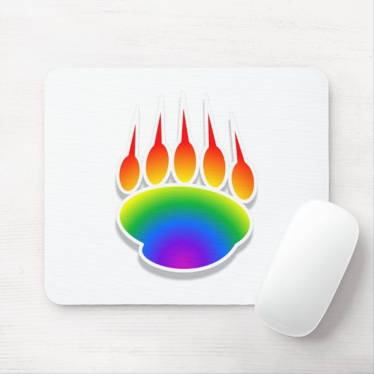 Rainbow Beer Paw Print Muismat (Met muis)