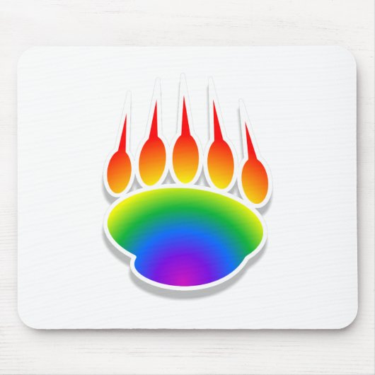 Rainbow Beer Paw Print Muismat (Voorkant)