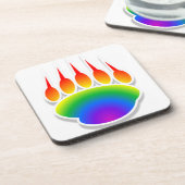 Rainbow Beer Paw Print Onderzetter (Linkerzijde)