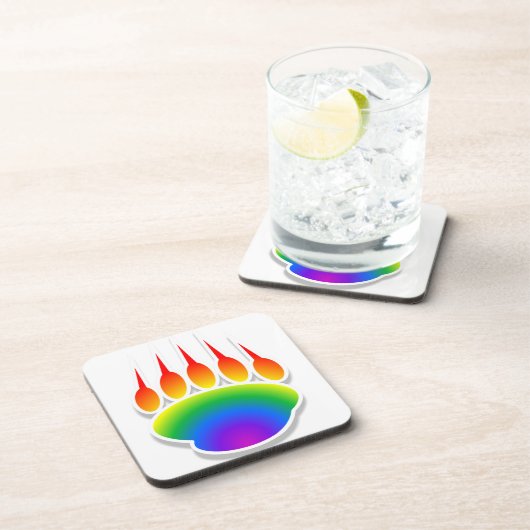 Rainbow Beer Paw Print Onderzetter (Rechterzijde)