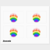Rainbow Beer Paw Print Rechthoekige Sticker (Vel)