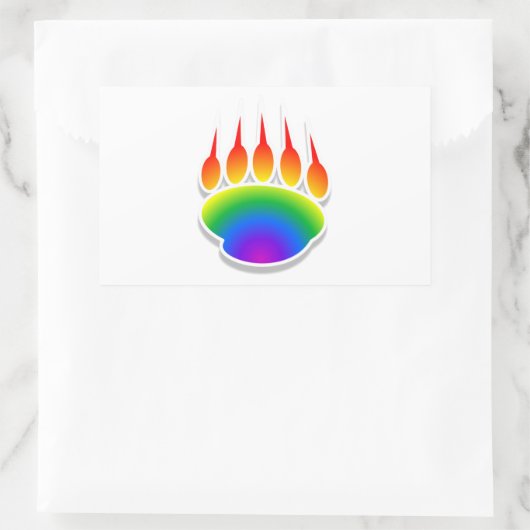 Rainbow Beer Paw Print Rechthoekige Sticker (Tas)