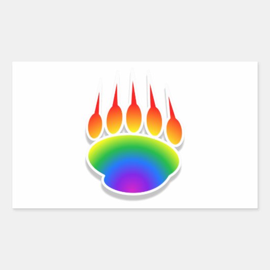 Rainbow Beer Paw Print Rechthoekige Sticker (Voorkant)