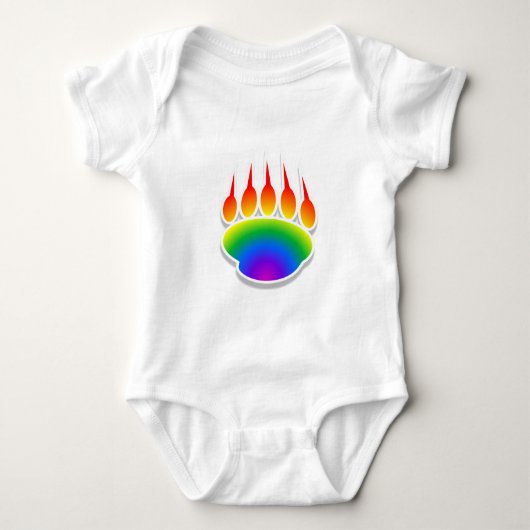 Rainbow Beer Paw Print Romper (Voorkant)