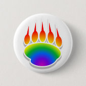 Rainbow Beer Paw Print Ronde Button 5,7 Cm (Voorkant)