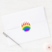Rainbow Beer Paw Print Ronde Sticker (Envelop)