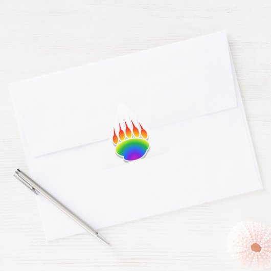Rainbow Beer Paw Print Sticker (Envelop)