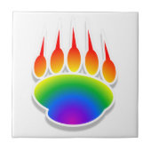 Rainbow Beer Paw Print Tegeltje (Voorkant)