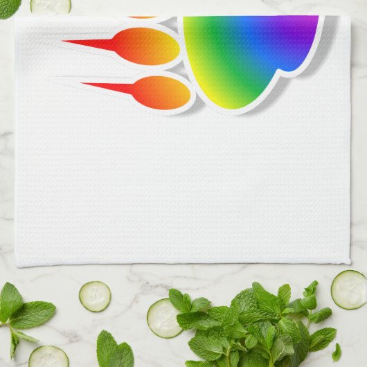 Rainbow Beer Paw Print Theedoek (Gevouwen)
