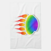 Rainbow Beer Paw Print Theedoek (Verticaal)
