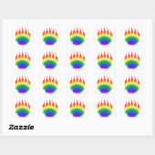 Rainbow Beer Paw Print Vierkante Sticker (Vel)