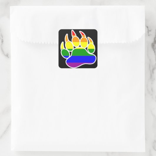 Rainbow Beer Paw Square - Sticker (Tas)