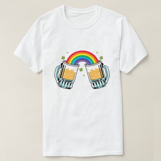 RAINBOW BEER VOEG JE EIGEN NAAM/UITDRUKKING TOE T-SHIRT (Design voorkant)