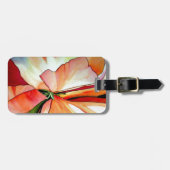 Rainbow Begonia flower waterverf originele kunst Bagagelabel (Voorkant horizontaal)