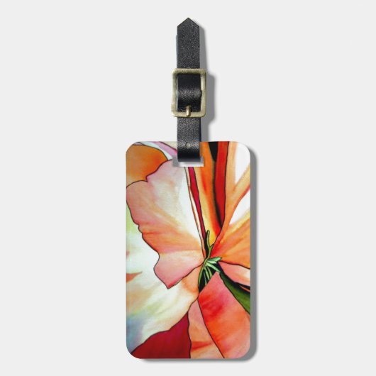 Rainbow Begonia flower waterverf originele kunst Bagagelabel (Voorkant verticaal)